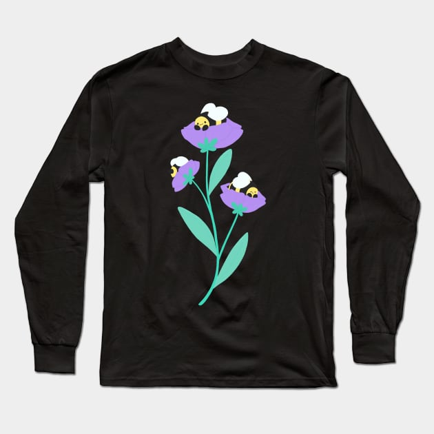 Bees and flowers Long Sleeve T-Shirt by IcyBubblegum